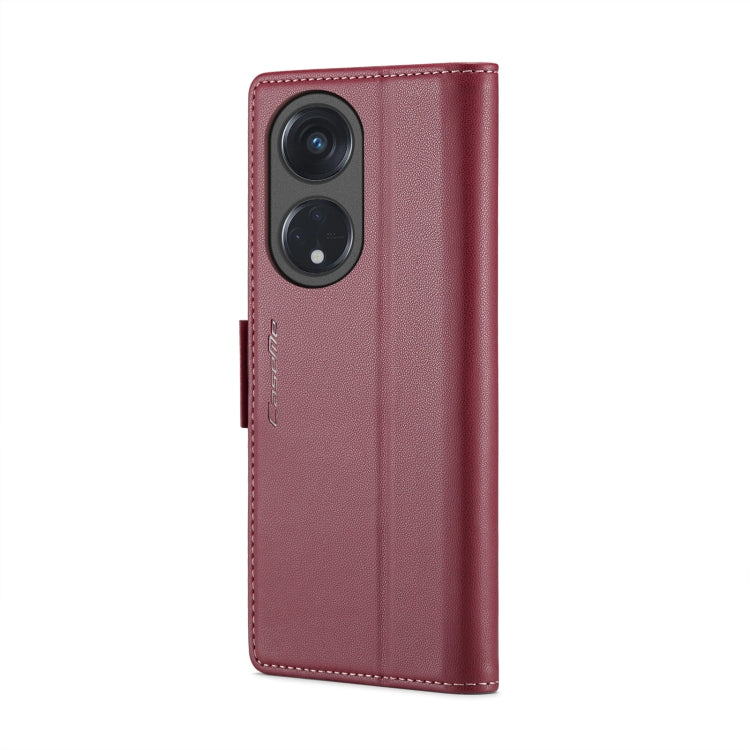 For OPPO Reno8 T 5G/A1 Pro 5G CaseMe 023 Butterfly Buckle Litchi Texture RFID Anti-theft Leather Phone Case(Wine Red) - OPPO Cases by CaseMe | Online Shopping South Africa | PMC Jewellery | Buy Now Pay Later Mobicred