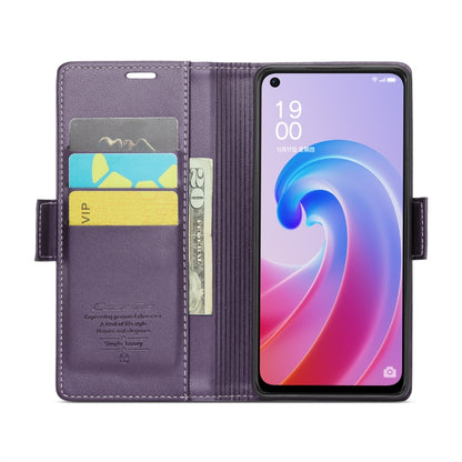 For OPPO A96 4G Global/A36 4G/K10 4G/A76 4G CaseMe 023 Butterfly Buckle Litchi Texture RFID Anti-theft Leather Phone Case(Pearly Purple) - OPPO Cases by CaseMe | Online Shopping South Africa | PMC Jewellery | Buy Now Pay Later Mobicred