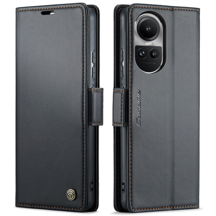 For OPPO Reno10 5G Global／Reno10 Pro Global CaseMe 023 Butterfly Buckle Litchi Texture RFID Anti-theft Leather Phone Case(Black) - OPPO Cases by CaseMe | Online Shopping South Africa | PMC Jewellery | Buy Now Pay Later Mobicred