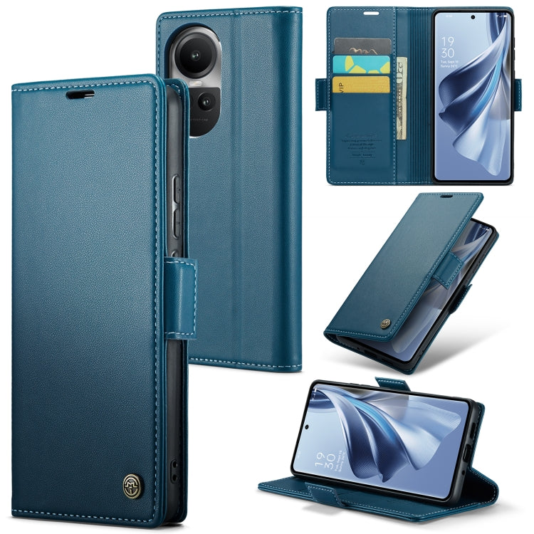 For OPPO Reno10 5G Global／Reno10 Pro Global CaseMe 023 Butterfly Buckle Litchi Texture RFID Anti-theft Leather Phone Case(Blue) - OPPO Cases by CaseMe | Online Shopping South Africa | PMC Jewellery | Buy Now Pay Later Mobicred