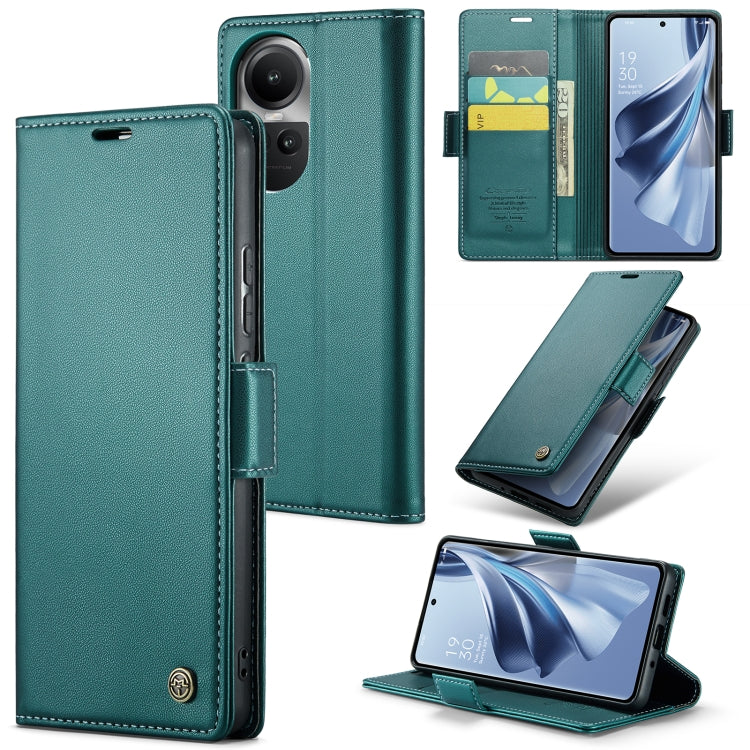 For OPPO Reno10 5G Global／Reno10 Pro Global CaseMe 023 Butterfly Buckle Litchi Texture RFID Anti-theft Leather Phone Case(Pearly Blue) - OPPO Cases by CaseMe | Online Shopping South Africa | PMC Jewellery | Buy Now Pay Later Mobicred