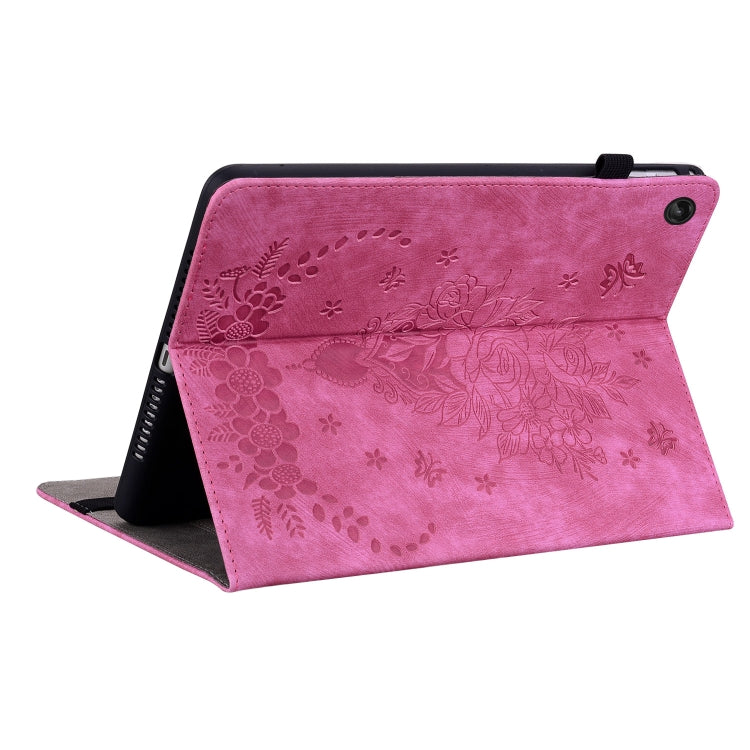 For Lenovo Tab M10 Plus 10.6 3rd Gen Butterfly Rose Embossed Leather Tablet Case(Rose Red) - Lenovo by PMC TechLife | Online Shopping South Africa | PMC TechLife | Buy Now Pay Later Mobicred