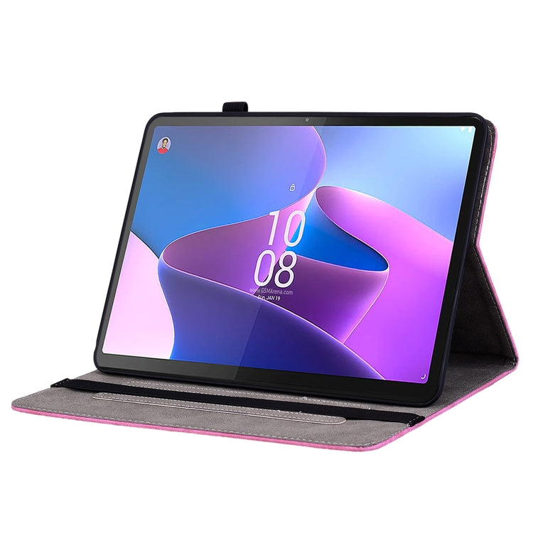 For Lenovo Tab P11 Pro Gen 2 11.2 Butterfly Rose Embossed Leather Tablet Case(Rose Red) - Lenovo by PMC TechLife | Online Shopping South Africa | PMC TechLife | Buy Now Pay Later Mobicred