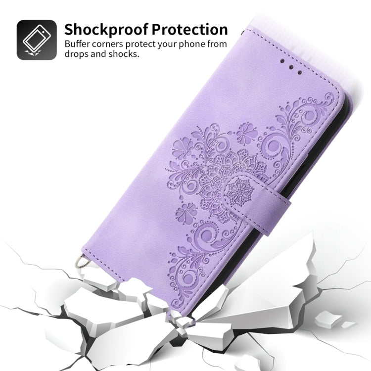 For Honor Magic6 Pro Skin-feel Flowers Embossed Wallet Leather Phone Case(Purple) - Honor Cases by PMC Jewellery | Online Shopping South Africa | PMC Jewellery | Buy Now Pay Later Mobicred