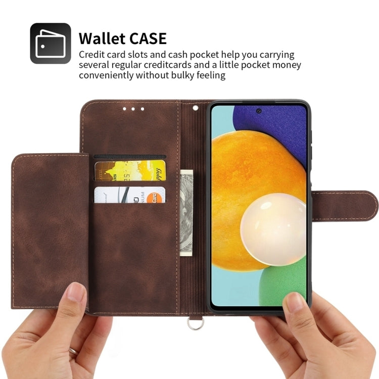 For Honor Magic6 Pro Skin Feel Flowers Embossed Wallet Leather Phone Case(Brown) - Honor Cases by PMC Jewellery | Online Shopping South Africa | PMC Jewellery | Buy Now Pay Later Mobicred