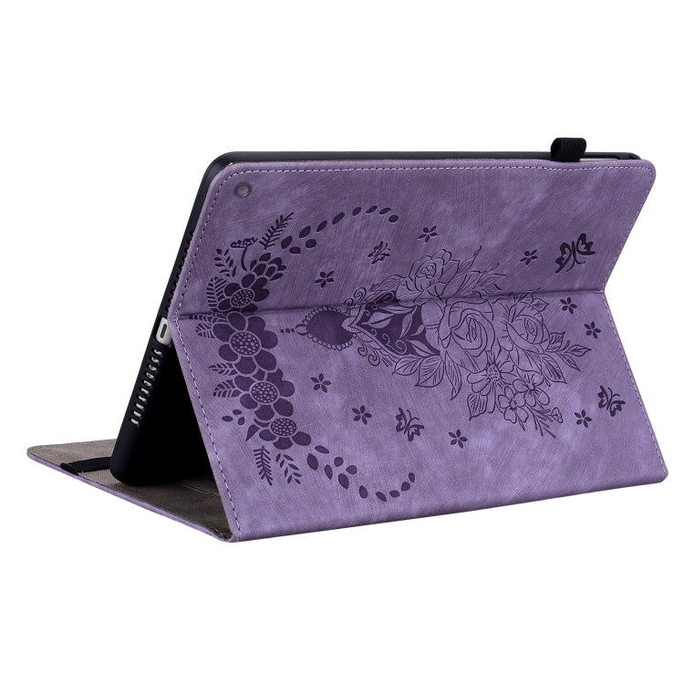 For Amazon Kindle Fire HD10 2021 Butterfly Rose Embossed Leather Smart Tablet Case(Purple) - free shipping - PMC TechLife - Order now!
