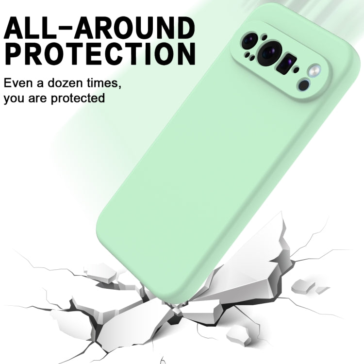 For Google Pixel 9 Pro XL Pure Color Liquid Silicone Shockproof Phone Case(Green) - Google Cases by PMC TechLife | Online Shopping South Africa | PMC TechLife | Buy Now Pay Later Mobicred