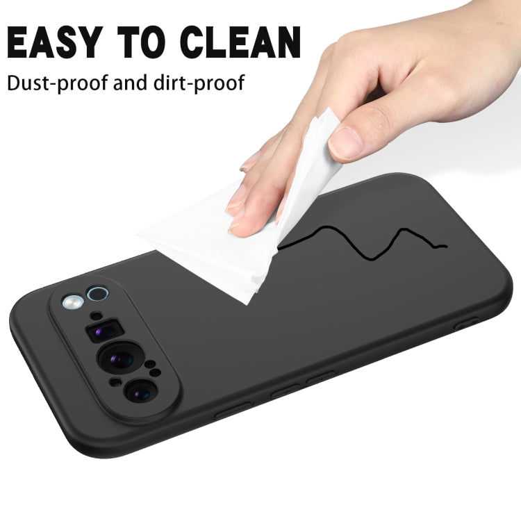 For Google Pixel 9 Pro XL Pure Color Liquid Silicone Shockproof Phone Case(Black) - Google Cases by PMC TechLife | Online Shopping South Africa | PMC TechLife | Buy Now Pay Later Mobicred