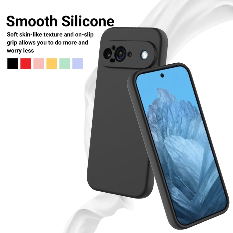 For Google Pixel 9 Pure Color Liquid Silicone Shockproof Phone Case(Black) - Google Cases by PMC TechLife | Online Shopping South Africa | PMC TechLife | Buy Now Pay Later Mobicred