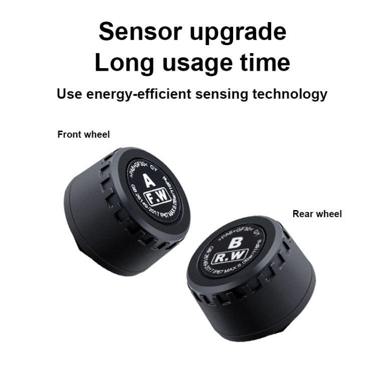 Front Rear Wheel Tire Pressure Temperature Monitoring Sensor(Black) - Electrical System by PMC TechLife | Online Shopping South Africa | PMC TechLife | Buy Now Pay Later Mobicred