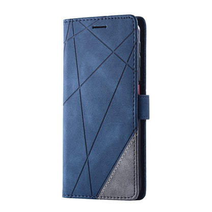 For Samsung Galaxy A7(2018) Skin Feel Splicing Horizontal Flip Leather Case with Holder & Card Slots & Wallet & Photo Frame(Blue) - Galaxy Phone Cases by PMC Jewellery | Online Shopping South Africa | PMC Jewellery