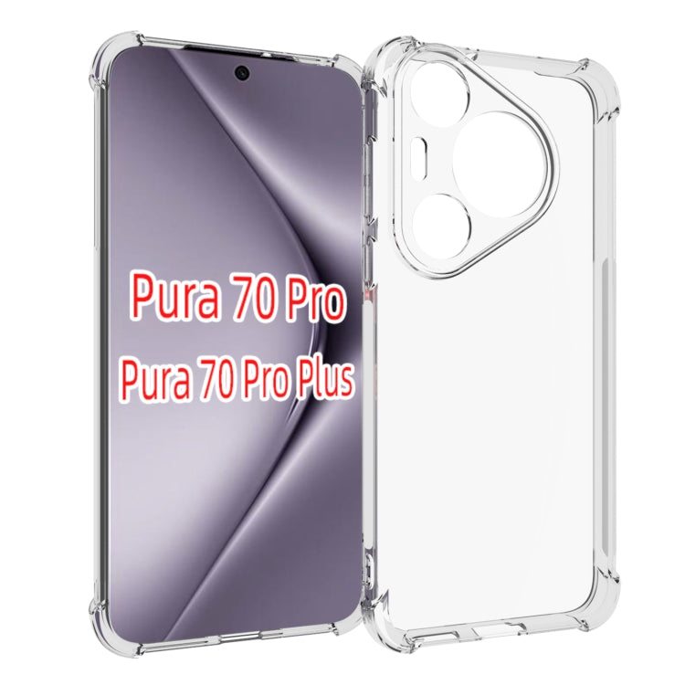 For Huawei Pura 70 Pro / 70 Pro+ Shockproof Non-slip Thickening TPU Phone Case(Transparent) - Huawei Cases by PMC Jewellery | Online Shopping South Africa | PMC Jewellery | Buy Now Pay Later Mobicred