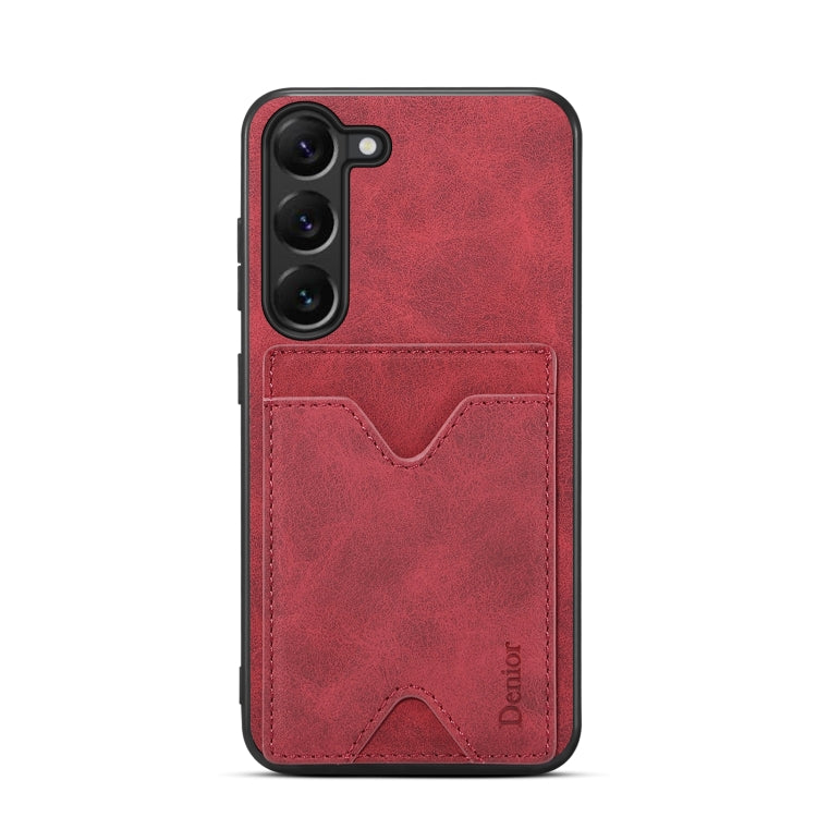 For Samsung Galaxy S24 5G Denior PU Back Cover Card Slot Holder Phone Case(Red) - Galaxy S24 5G Cases by Denior | Online Shopping South Africa | PMC Jewellery | Buy Now Pay Later Mobicred