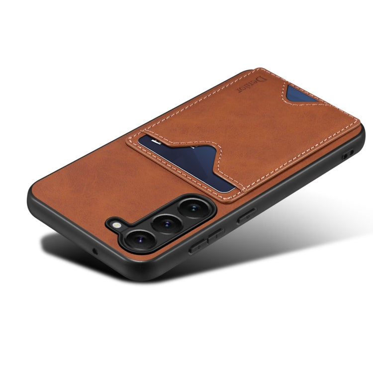 For Samsung Galaxy S24 5G Denior PU Back Cover Card Slot Holder Phone Case(Brown) - Galaxy S24 5G Cases by Denior | Online Shopping South Africa | PMC Jewellery | Buy Now Pay Later Mobicred