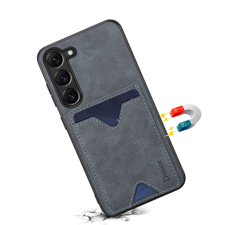 For Samsung Galaxy S24+ 5G Denior PU Back Cover Card Slot Holder Phone Case(Grey) - Galaxy S24+ 5G Cases by Denior | Online Shopping South Africa | PMC Jewellery | Buy Now Pay Later Mobicred