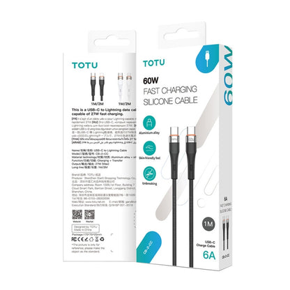 TOTU CB-2 Series USB-C / Type-C to 8 Pin Aluminum Alloy Skin Feel Data Cable, Length:1m(Black) - 2 in 1 Cable by TOTUDESIGN | Online Shopping South Africa | PMC Jewellery | Buy Now Pay Later Mobicred