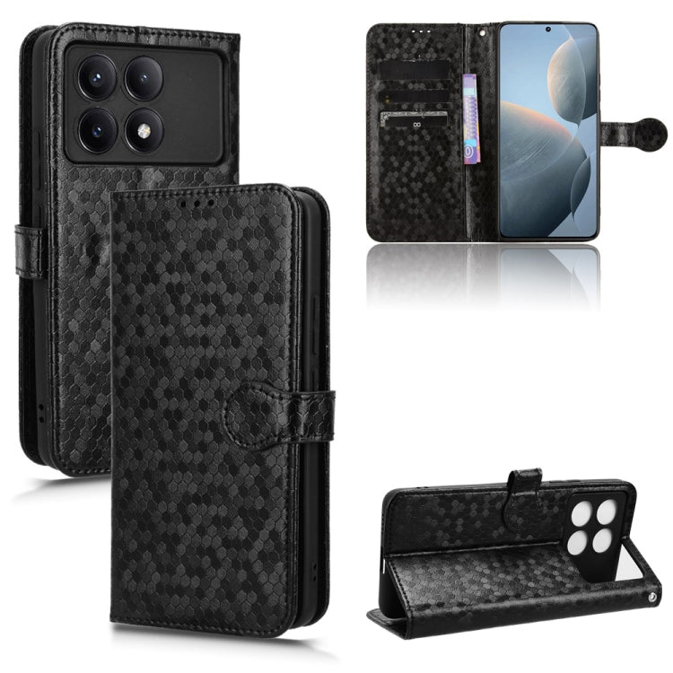 For Xiaomi Redmi K70 5G / K70 Pro 5G Honeycomb Dot Texture Leather Phone Case(Black) - K70 Pro Cases by PMC Jewellery | Online Shopping South Africa | PMC Jewellery | Buy Now Pay Later Mobicred