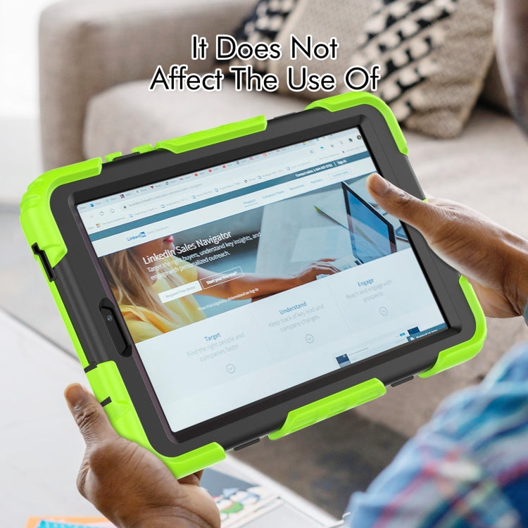 For Lenovo Tab M8 4th Gen Silicone Hybrid PC Tablet Case with Shoulder Strap(Yellow Green) - Lenovo by PMC TechLife | Online Shopping South Africa | PMC TechLife | Buy Now Pay Later Mobicred