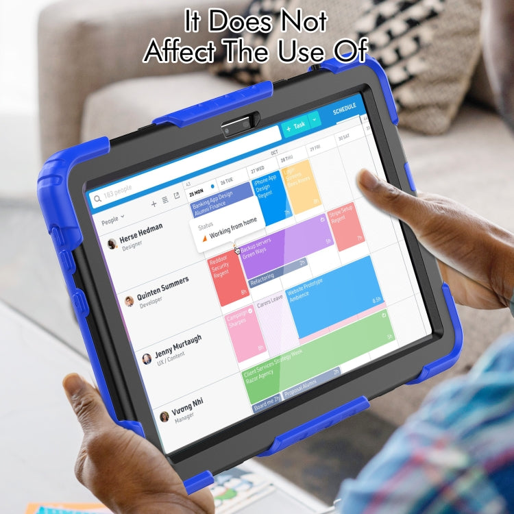For Lenovo Tab M10 10.1 Gen 3rd Silicone Hybrid PC Tablet Case with Shoulder Strap(Blue) - Lenovo by PMC TechLife | Online Shopping South Africa | PMC TechLife | Buy Now Pay Later Mobicred