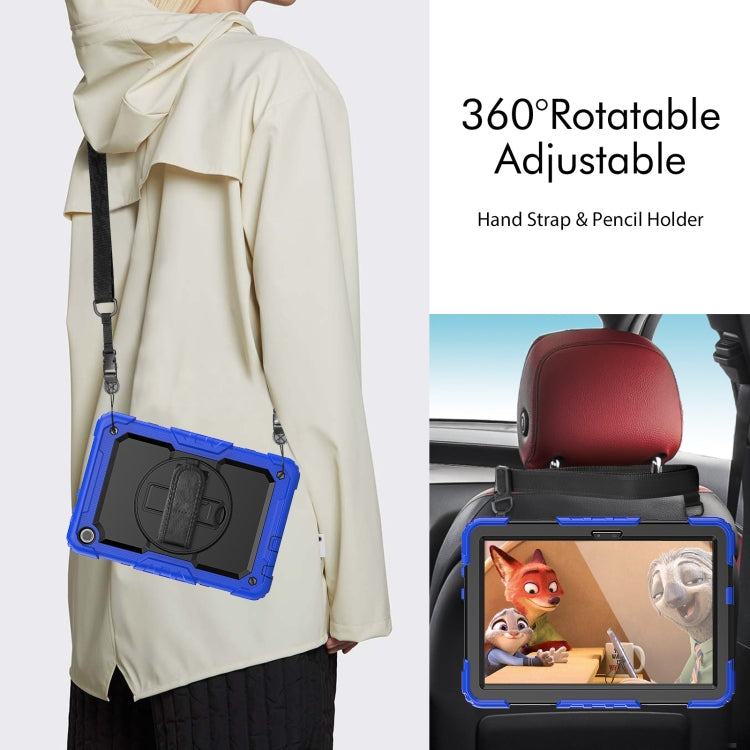 For Lenovo Tab M10 10.1 Gen 3rd Silicone Hybrid PC Tablet Case with Shoulder Strap(Blue) - Lenovo by PMC TechLife | Online Shopping South Africa | PMC TechLife | Buy Now Pay Later Mobicred