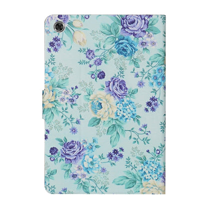 For Lenovo Tab M10 Plus Flower Pattern Horizontal Flip Leather Case with Card Slots & Holder(Purple Flower) - Lenovo by PMC Jewellery | Online Shopping South Africa | PMC Jewellery