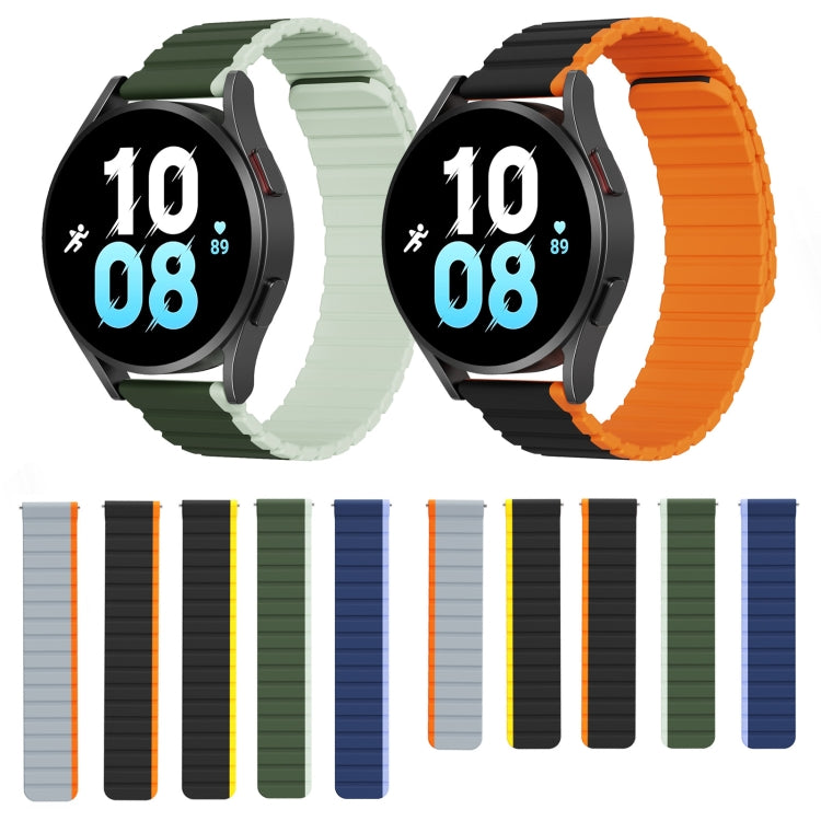 DUX DUCIS Magnetic Silicone Watch Band, Size:22mm(Black Orange) - 20mm Bands by DUX DUCIS | Online Shopping South Africa | PMC Jewellery | Buy Now Pay Later Mobicred