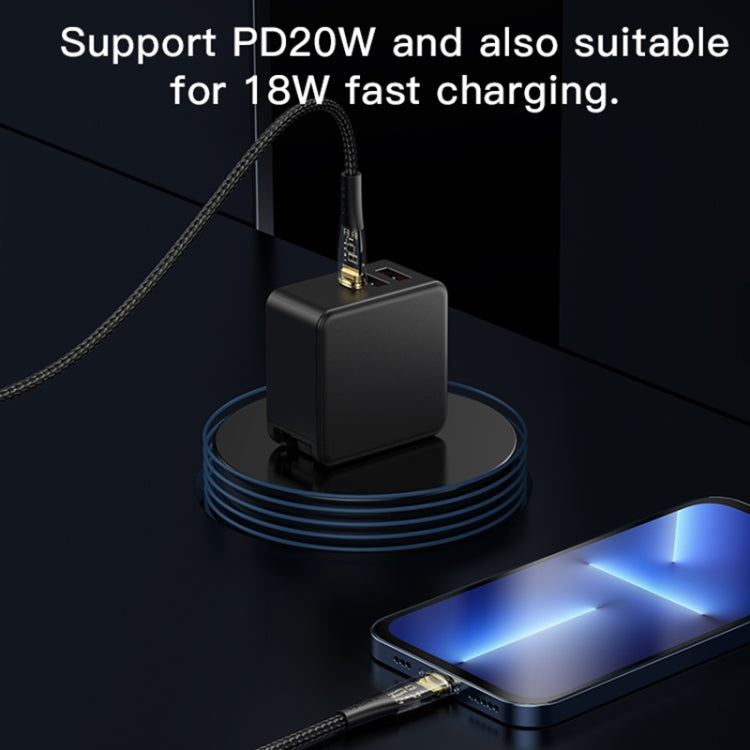 YESIDO CA101 PD 20W USB-C / Type-C to 8 Pin Braided Charging Data Cable, Length:1.2m(Black) - free shipping - PMC Jewellery - Order now!
