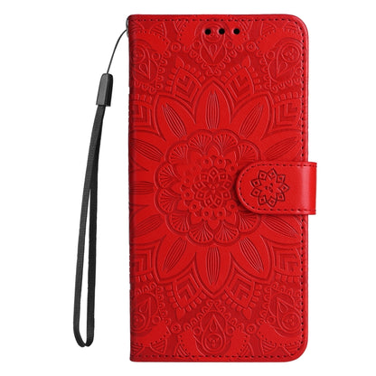 For Xiaomi Redmi K70 / K70 Pro Embossed Sunflower Leather Phone Case(Red) - K70 Pro Cases by PMC Jewellery | Online Shopping South Africa | PMC Jewellery | Buy Now Pay Later Mobicred