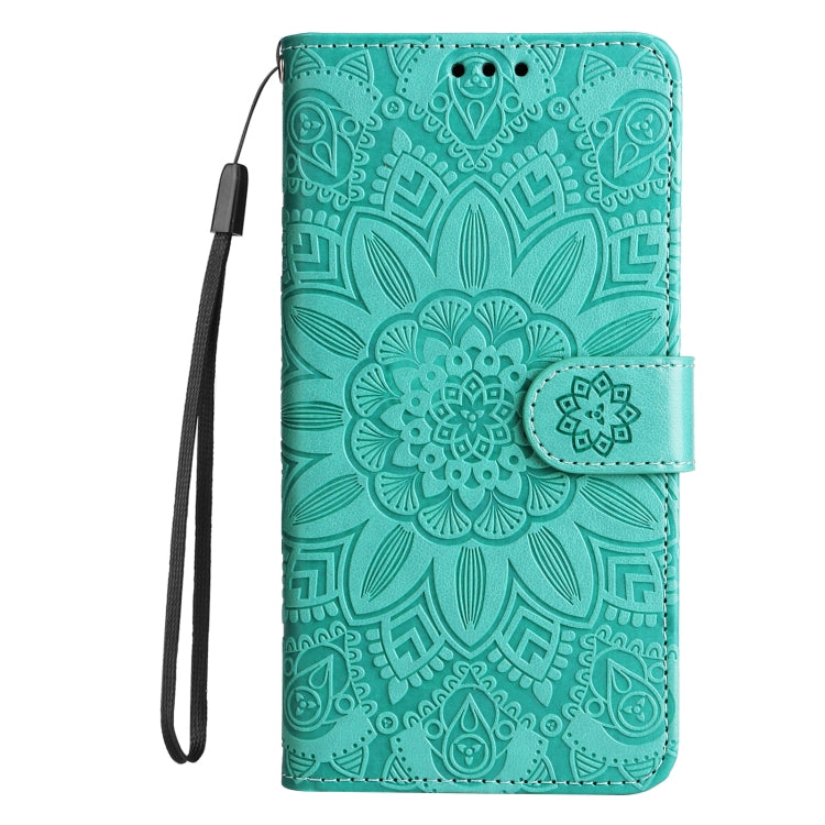 For Xiaomi Redmi K70 / K70 Pro Embossed Sunflower Leather Phone Case(Green) - K70 Pro Cases by PMC Jewellery | Online Shopping South Africa | PMC Jewellery | Buy Now Pay Later Mobicred