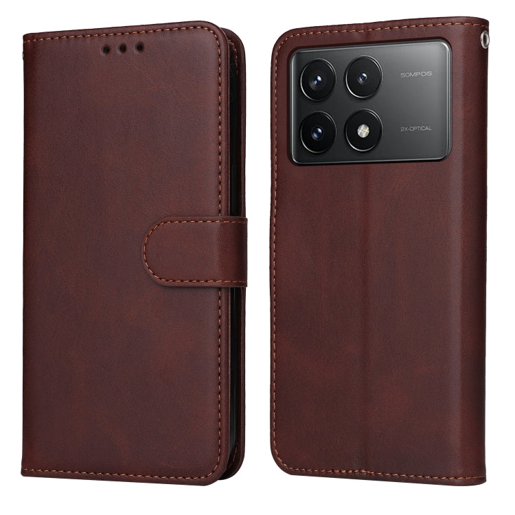 For Xiaomi Redmi K70 / K70 Pro Classic Calf Texture Flip Leather Phone Case(Brown) - K70 Pro Cases by PMC Jewellery | Online Shopping South Africa | PMC Jewellery | Buy Now Pay Later Mobicred