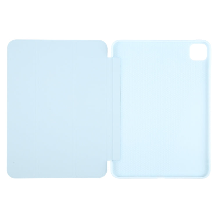 For iPad Pro 11 2024 GEBEI 3-folding Holder Shockproof Flip Leather Tablet Case(Sky Blue) - iPad Pro 11 2024 Cases by GEBEI | Online Shopping South Africa | PMC Jewellery | Buy Now Pay Later Mobicred