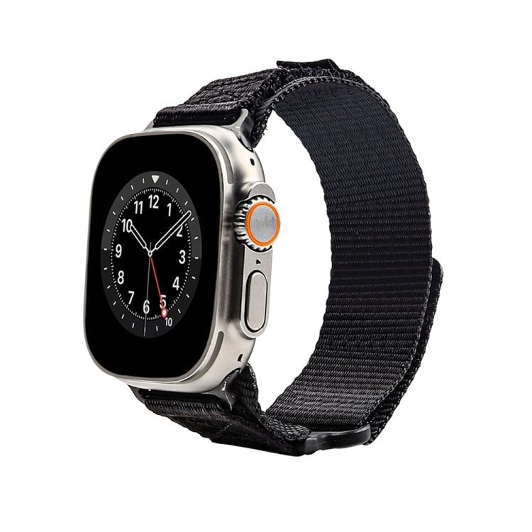 Nylon Two Section Watch Band For Apple Watch Ultra 2 49mm(Black) - Watch Bands by PMC Jewellery | Online Shopping South Africa | PMC Jewellery | Buy Now Pay Later Mobicred