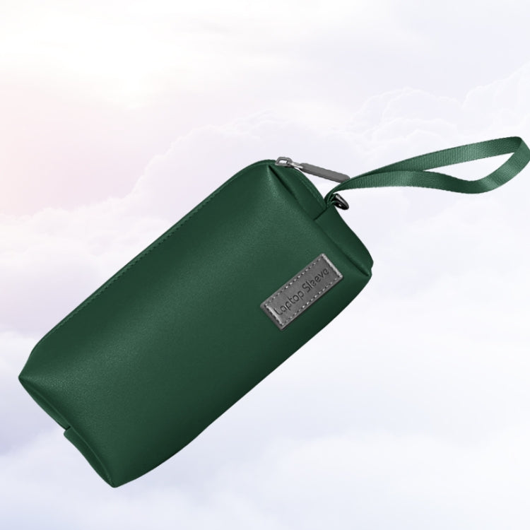 Waterproof PU Leather Laptop Accessory Bag(Dark Green) - Other by PMC TechLife | Online Shopping South Africa | PMC TechLife | Buy Now Pay Later Mobicred