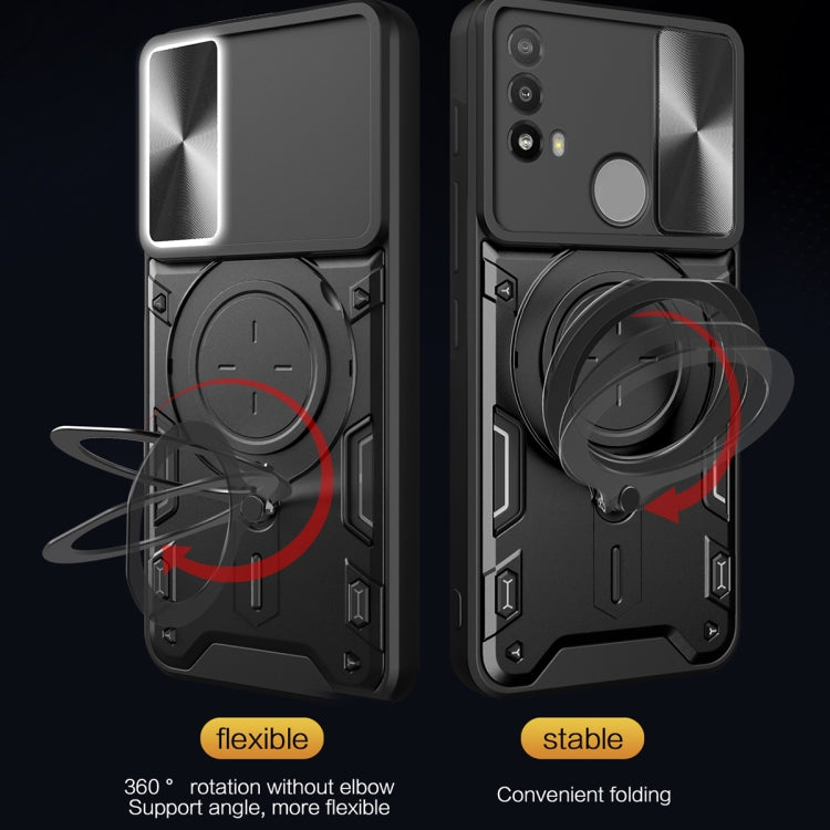 For Motorola Moto E20 / E30 / E40 CD Texture Sliding Camshield Magnetic Holder Phone Case(Red) - free shipping - PMC TechLife - Order now!