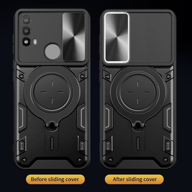 For Motorola Moto E20 / E30 / E40 CD Texture Sliding Camshield Magnetic Holder Phone Case(Red) - free shipping - PMC TechLife - Order now!