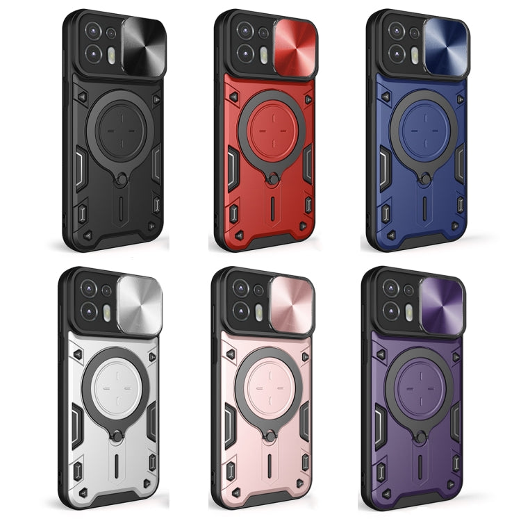 For Motorola Edge 20 Lite CD Texture Sliding Camshield Magnetic Holder Phone Case(Silver) - free shipping - PMC TechLife - Order now!