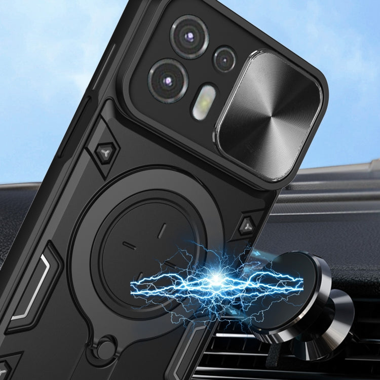 For Motorola Edge 20 Lite CD Texture Sliding Camshield Magnetic Holder Phone Case(Silver) - free shipping - PMC TechLife - Order now!