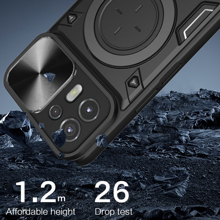 For Motorola Edge 20 Lite CD Texture Sliding Camshield Magnetic Holder Phone Case(Silver) - free shipping - PMC TechLife - Order now!