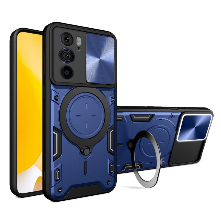 For Motorola Edge 30 Pro CD Texture Sliding Camshield Magnetic Holder Phone Case(Blue) - free shipping - PMC TechLife - Order now!