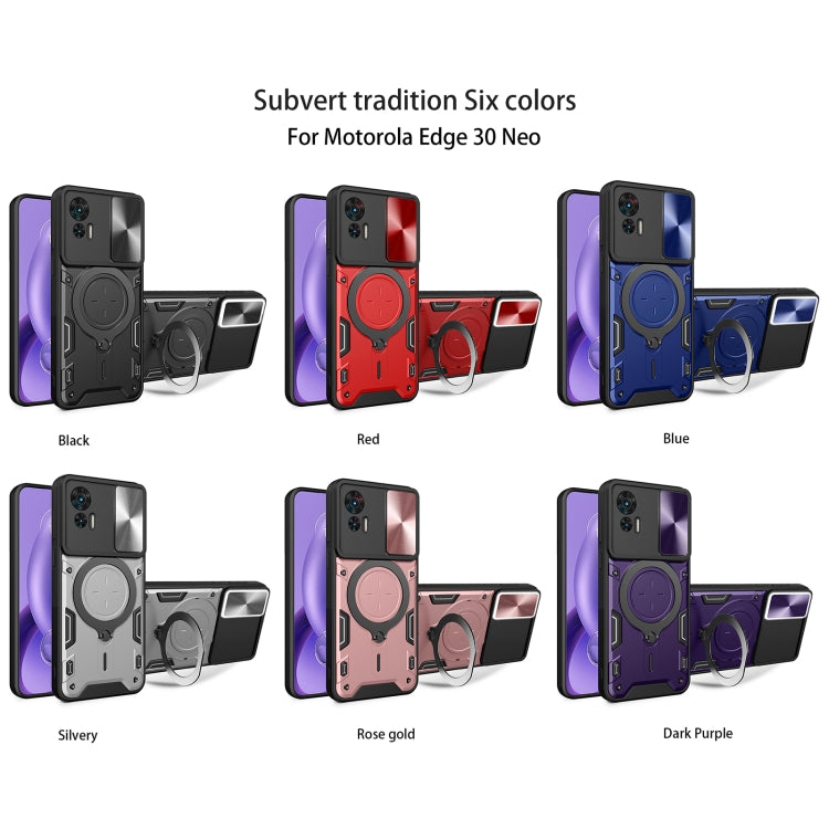 For Motorola Edge 30 Neo CD Texture Sliding Camshield Magnetic Holder Phone Case(Pink) - free shipping - PMC TechLife - Order now!