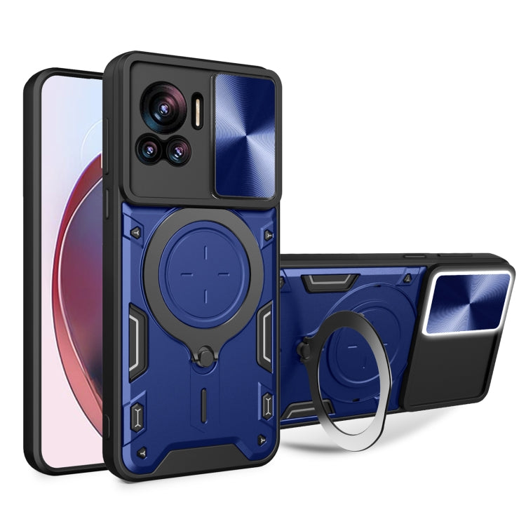 For Motorola Edge 30 Ultra CD Texture Sliding Camshield Magnetic Holder Phone Case(Blue) - free shipping - PMC TechLife - Order now!