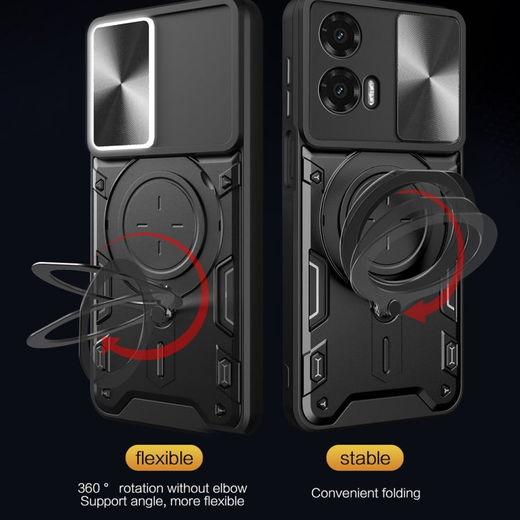 For Motorola Moto G35 CD Texture Sliding Camshield Magnetic Holder Phone Case(Red) - free shipping - PMC TechLife - Order now!