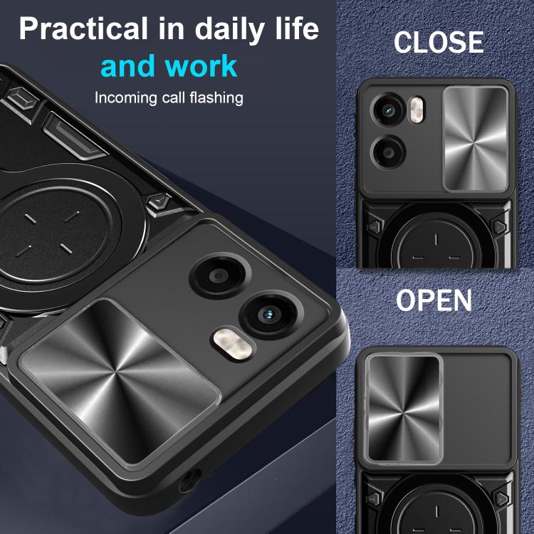 For Motorola Moto G05 CD Texture Sliding Camshield Magnetic Holder Phone Case(Blue) - free shipping - PMC TechLife - Order now!
