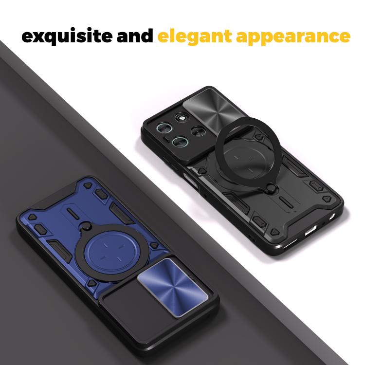 For Motorola Moto G56 5G CD Texture Sliding Camshield Magnetic Holder Phone Case(Red) - free shipping - PMC TechLife - Order now!
