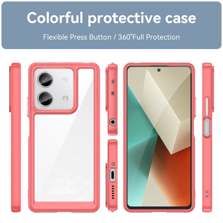 For Xiaomi Redmi Note 13 5G Colorful Series Acrylic Hybrid TPU Phone Case(Red) - Note 13 Cases by PMC Jewellery | Online Shopping South Africa | PMC Jewellery | Buy Now Pay Later Mobicred