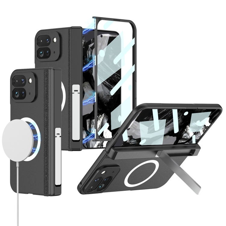 For Google Pixel 9 Pro Fold GKK Integrated Magsafe Fold Hinge Full Coverage Phone Case with Holder(Black) - Google Cases by GKK | Online Shopping South Africa | PMC Jewellery | Buy Now Pay Later Mobicred