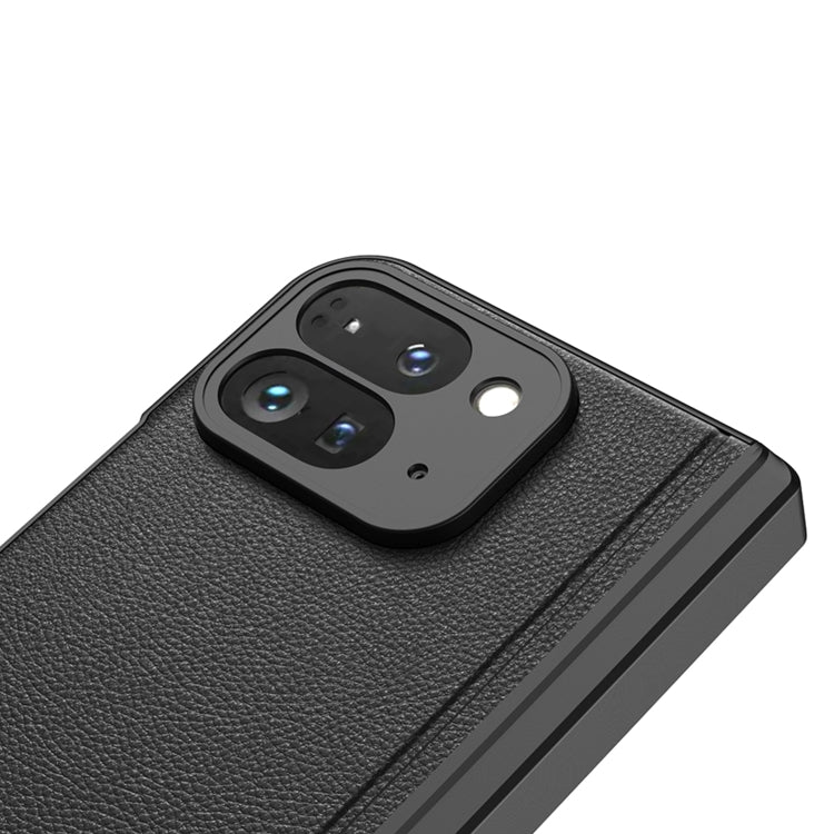 For Google Pixel 9 Pro Fold GKK Integrated Fold Hinge Leather Phone Case with Holder(Carbon Fibre Black) - free shipping - PMC Jewellery - Order now!