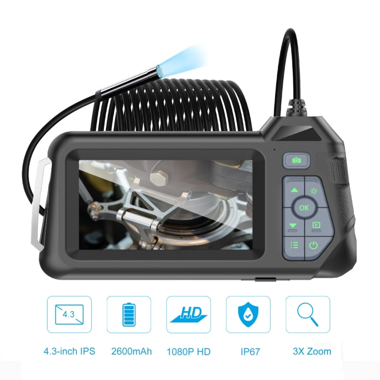 M60 4.3 inch Single Camera with Screen Endoscope, Length:5m(5.5mm) -  by PMC TechLife | Online Shopping South Africa | PMC TechLife | Buy Now Pay Later Mobicred