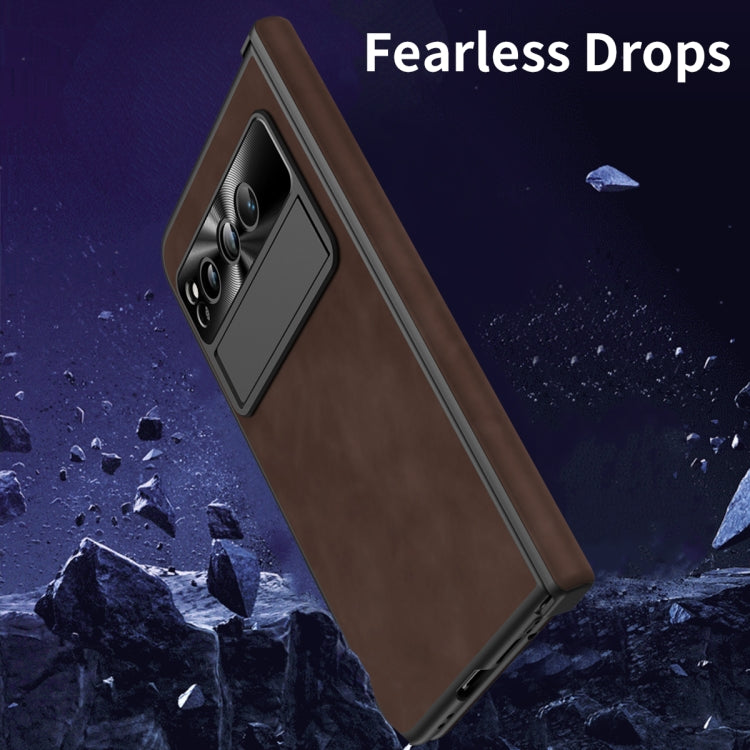 For Google Pixel Fold Napa Texture All-inclusive Phone Case(Coffee) - Google Cases by PMC TechLife | Online Shopping South Africa | PMC TechLife | Buy Now Pay Later Mobicred