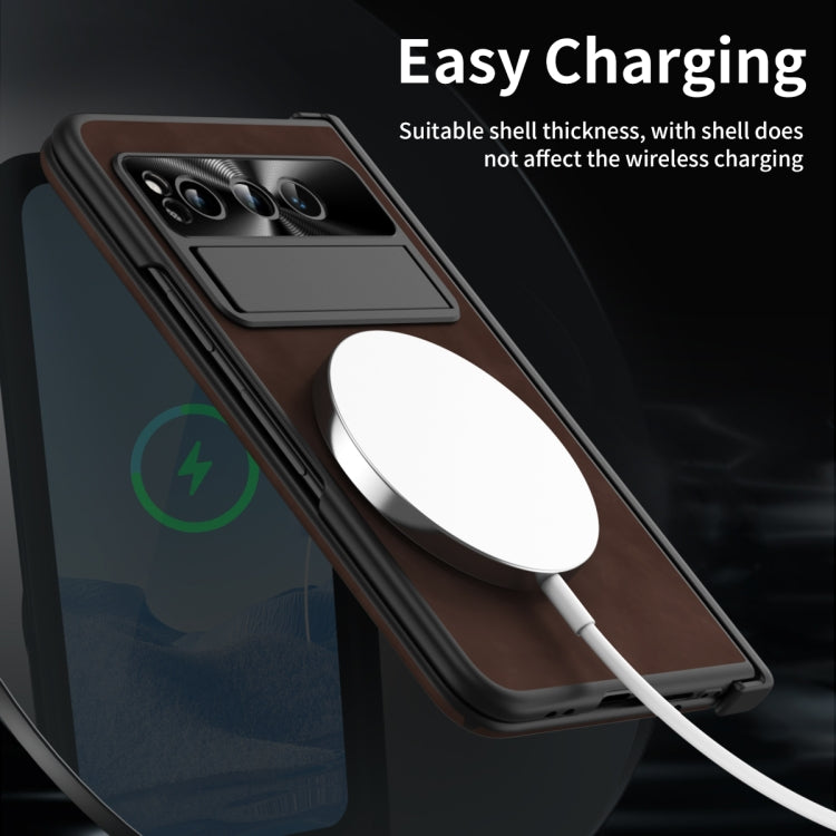 For Google Pixel Fold Napa Texture All-inclusive Phone Case(Coffee) - Google Cases by PMC TechLife | Online Shopping South Africa | PMC TechLife | Buy Now Pay Later Mobicred